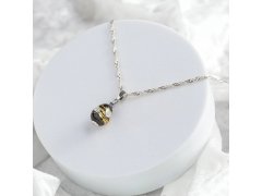 Lampglas Náhrdelník Obsidian Nude s&nbsp;24karátovým zlatem a&nbsp;ryzím stříbrem NNM10/AG/RHO 45 cm