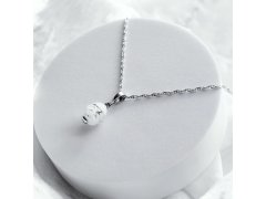 Lampglas Náhrdelník Snow Nude s&nbsp;ryzím stříbrem NNM6/AG/RHO 45 cm