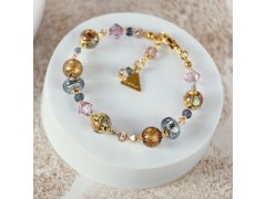 Lampglas Náramek Art Nouveau s&nbsp;24karátovým zlatem a&nbsp;ryzím stříbrem v&nbsp;perlách Lampglas BP48