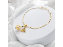 Lampglas Náramek Champagne Nude s&nbsp;24karátovým zlatem a&nbsp;ryzím stříbrem BNM11/AG/POZ 17 cm