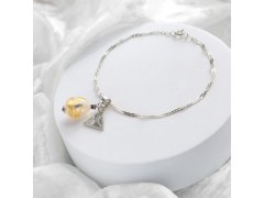 Lampglas Náramek Champagne Nude s&nbsp;24karátovým zlatem a&nbsp;ryzím stříbrem BNM11/AG/RHO 17 cm