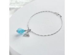 Lampglas Náramek Ice Nude s&nbsp;ryzím stříbrem BNM12/AG/RHO 17 cm