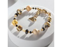 Lampglas Náramek Ivory Flame s&nbsp;24karátovým zlatem v&nbsp;perlách Lampglas BP52