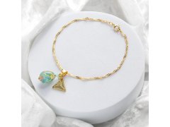 Lampglas Náramek Mist Nude s&nbsp;24karátovým zlatem BNM9/AG/POZ 17 cm