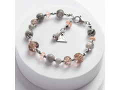 Lampglas Náramek Misty Earth z&nbsp;perel Lampglas a&nbsp;jaspisem Timeless Beauty BTB16