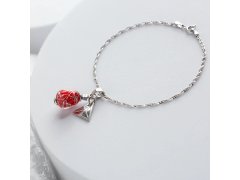 Lampglas Náramek Rouge Nude s&nbsp;ryzím stříbrem BNM8/AG/RHO 19 cm