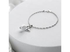 Lampglas Náramek Snow Nude s&nbsp;ryzím stříbrem BNM6/AG/RHO 19 cm