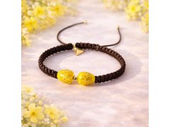 Lampglas Náramek Sunlit Nude s&nbsp;24karátovým zlatem v&nbsp;perlách Lampglas BNM1/TEX