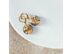 Lampglas Náušnice Art Nouveau s&nbsp;24karátovým zlatem v&nbsp;perlách Lampglas EP48