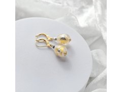 Lampglas Náušnice Champagne Nude s&nbsp;24karátovým zlatem a&nbsp;ryzím stříbrem ENM11/AG/POZ