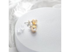 Lampglas Náušnice Champagne Nude s&nbsp;24karátovým zlatem a&nbsp;ryzím stříbrem ENM11/AG/RHO-PU