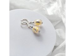 Lampglas Náušnice Champagne Nude s&nbsp;24karátovým zlatem a&nbsp;ryzím stříbrem ENM11/AG/RHO