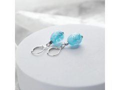 Lampglas Visací náušnice Ice Nude s&nbsp;ryzím stříbrem ENM12/AG/RHO