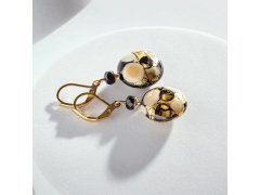 Lampglas Náušnice Ivory Flame s&nbsp;24karátovým zlatem v&nbsp;perlách Lampglas EP52