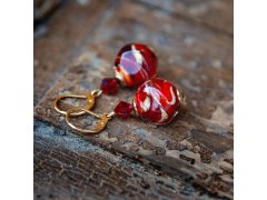 Lampglas Náušnice s 24karátovým zlatem v perlách Lampglas Cherry Temptation ERO26