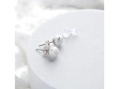 Lampglas Náušnice Snow Nude s&nbsp;ryzím stříbrem ENM6/AG/RHO-PU