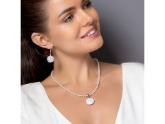 Lampglas Něžný náhrdelník White Princess s s ryzím stříbrem v perle Lampglas NV3