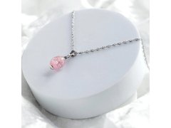 Lampglas Náhrdelník Soft Pink Nude s&nbsp;ryzím stříbrem NNM5/AG/RHO 50 cm