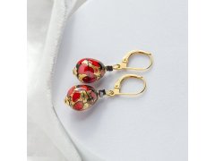 Lampglas Náušnice Vermilion Nude s&nbsp;24karátovým zlatem ENM2/AG/POZ