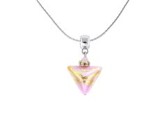 Lampglas Romantický náhrdelník Sweet Rose Triangle s 24karátovým zlatem v perle Lampglas NTA9