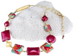 Lampglas Skvostný náhrdelník Indian Summer s 24karátovým zlatem v perlách Lampglas NRO6