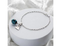 Lampglas Náramek Cobalt Nude s&nbsp;ryzím stříbrem BNM3/AG/RHO 19 cm