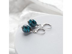 Lampglas Náušnice Cobalt Nude s&nbsp;ryzím stříbrem ENM3/AG/RHO