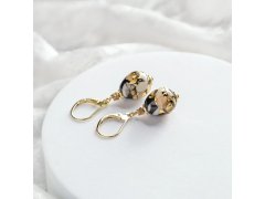 Lampglas Visací náušnice Ivory Nude s&nbsp;24karátovým zlatem ENM13/AG/POZ