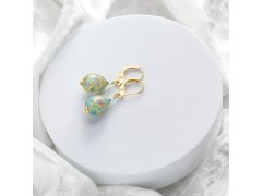 Lampglas Visací náušnice Mist Nude s&nbsp;24karátovým zlatem ENM9/AG/POZ