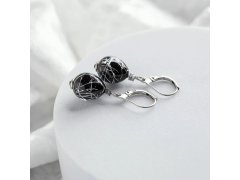 Lampglas Visací náušnice Night Nude s&nbsp;ryzím stříbrem ENM7/AG/RHO