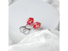 Lampglas Visací náušnice Rouge Nude s&nbsp;ryzím stříbrem ENM8/AG/RHO