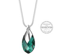 Levien Dámský náhrdelník se smaragdovým krystalem Pear Metcap