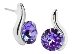 Levien Elegantní náušnice Chaton Wave Amethyst