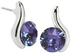 Levien Elegantní náušnice Chaton Wave Tanzanite