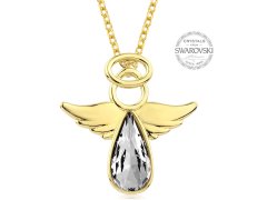 Levien Pozlacený náhrdelník s krystalem Angel Rafael