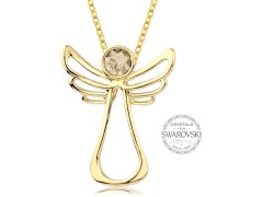 Levien Pozlacený náhrdelník s krystalem Guardian Angel