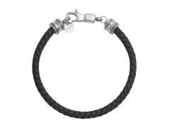 Liu Jo Černý kožený náramek pro muže MLJ670