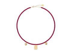 Liu Jo Červený korálkový náhrdelník z&nbsp;oceli Icones LJ3154