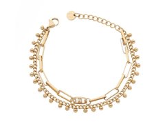 Liu Jo Dvojitý fashion náramek z&nbsp;pozlacené oceli LJ3004