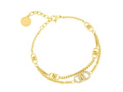 Liu Jo Dvojitý pozlacený náramek s&nbsp;krystaly LJ2908