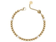 Liu Jo Korálkový pozlacený náramek s&nbsp;krystaly LJ2983