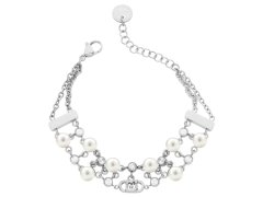 Liu Jo Ocelový náramek s&nbsp;krystaly a&nbsp;perlami Stones LJ3172