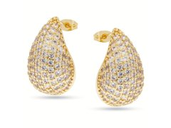 Liu Jo Pozlacené náušnice se zirkony Tear Drop Essential LJ2719