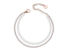 Liu Jo Pozlacený dvojitý náramek se syntetickými perlami LJ3029