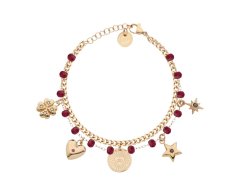 Liu Jo Pozlacený náramek s&nbsp;přívěsky Icones LJ3178