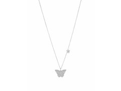 Liu Jo Půvabný ocelový náhrdelník s motýlky Brilliant LJ1638