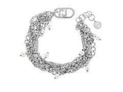 Liu Jo Vícevrstvý ocelový náramek s&nbsp;krystaly a&nbsp;perličkami LJ3073