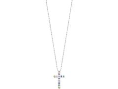 Lotus Silver Designový stříbrný náhrdelník s křížkem a třpytivými zirkony LP3248-1/1