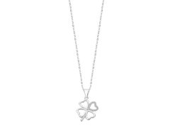Lotus Silver Hravý stříbrný náhrdelník s čirými zirkony čtyřlístek LP3305-1/1