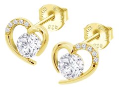 Lotus Silver Třpytivé pozlacené náušnice Srdce Moments LP3106-4/4